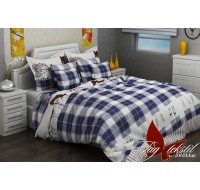 Комплект постельного белья Tag Tekstil 1,5 сп. 100% хлопок R2068 blue