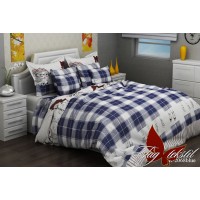 Комплект постельного белья Tag Tekstil 1,5 сп. 100% хлопок R2068 blue