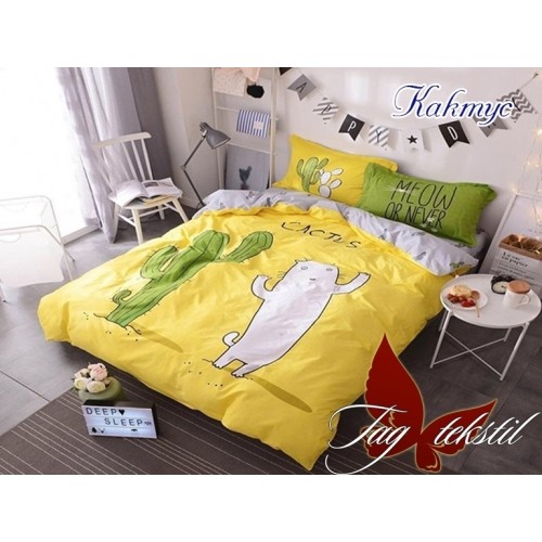 Комплект детского постельного белья  Tag Tekstil с компаньоном 1,5-сп. Увеличенный пододеяльник 160х215 см Кактус