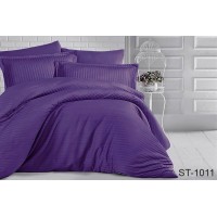 Комплект постельного белья Tag Tekstil 1,5-сп. страйп-сатин 100%хлопок  Фиолетовый ST-1011