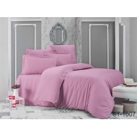 Комплект постельного белья Tag Tekstil 2-сп. страйп сатин 100% хлопок Розовый ST-1007