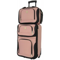 Комплект валіза і сумка Bonro Best середній розовий  (10080603)
