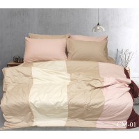 Комплект постельного белья Tag Tekstil Евро color mix сатин люкс 100% хлопок CM-01