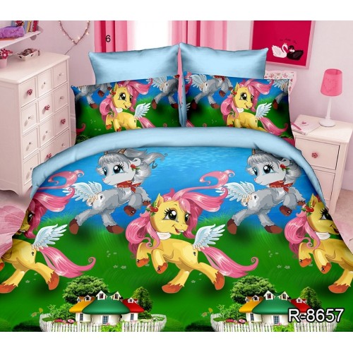 Детский комплект постельного белья Tag Tekstil  1.5 сп. увеличенный пододеяльник 160х215 см My Little Pony R8657