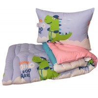 Детский комплект Tag Tekstil одеяло 1,5-сп. + 1 подушка 50х70 см лебяжий пух Крокодильчик 
