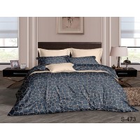Комплект постельного белья Tag Tekstil с компаньоном сатин 100% хлопок евро S473
