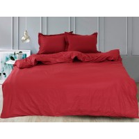 Комплект постельного белья Tag Tekstil сатин люкс 100% хлопок 1,5 спальный Bordo