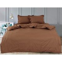 Комплект постельного белья Tag Tekstil сатин люкс 100% хлопок 1,5 спальный Chocolate