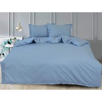 Комплект постельного белья Tag Tekstil сатин люкс 100% хлопок 1,5 спальный Light Blue