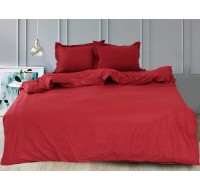 Комплект постельного белья Tag Tekstil сатин люкс 100% хлопок 2 спальный Bordo