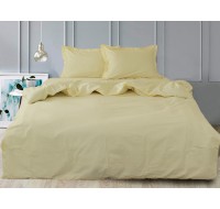 Комплект постельного белья Tag Tekstil сатин люкс 100% хлопок евро Ivory