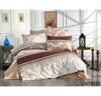Комплект постельного белья Tag Tekstil с компаньоном хлопок ренфорс евро R-T9139