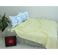 Летний комплект постельного белья Tag Tekstil хлопок с простынью-покрывалом пике 160x235 см Желтый (NP-05)