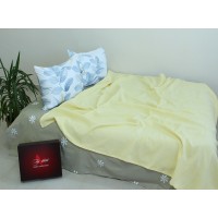 Летний комплект постельного белья Tag Tekstil хлопок с простынью-покрывалом пике 160x235 см Желтый (NP-05)
