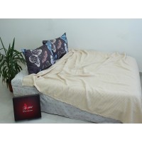 Летний комплект постельного белья Tag Tekstil хлопок с простынью-покрывалом пике 160x235 см (NP-07)