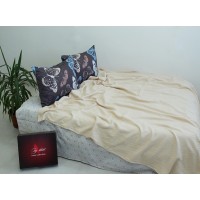 Летний комплект постельного белья Tag Tekstil хлопок с простынью-покрывалом пике 160x235 см (NP-11)
