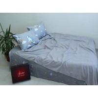 Летний комплект постельного белья Tag Tekstil хлопок с простынью-покрывалом пике 200x235 см (NP-10)