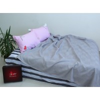 Летний комплект постельного белья Tag Tekstil хлопок с простынью-покрывалом пике 160x235 см (NP-16)