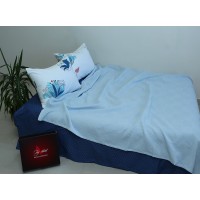 Летний комплект постельного белья Tag Tekstil хлопок с простынью-покрывалом пике 160x235 см (NP-21)
