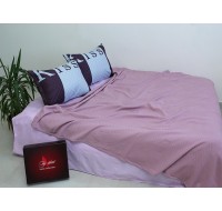 Летний комплект постельного белья Tag Tekstil хлопок с простынью-покрывалом пике 160x235 см (NP-25)