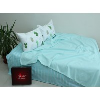 Летний комплект постельного белья Tag Tekstil хлопок с покрывалом пике 200х235 см (NP-26)