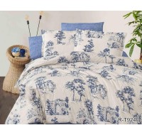 Комплект постельного белья Tag Tekstil с компаньоном хлопок ранфорс люкс евро R-T9240