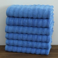 Полотенце махровое Tag Tekstil плотное мягкое впитывающее 70х140 см цвет синий Волна (Wave)