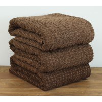Полотенце махровое Tag Tekstil плотное мягкое впитывающее рельефное 100х150 см цвет коричневый (Galata 2)