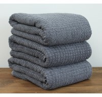 Полотенце махровое Tag Tekstil плотное мягкое впитывающее рельефное 100х150 см цвет серый (Galata 2)