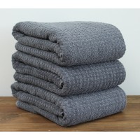 Полотенце махровое Tag Tekstil плотное мягкое впитывающее рельефное 100х150 см цвет серый (Galata 2)