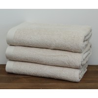 Полотенце махровое Tag Tekstil плотное мягкое впитывающее 100х150 см цвет бежевый (Geneva)