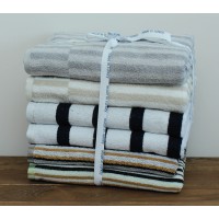 Набор полотенец махровых Tag Tekstil плотные мягкие впитывающие 6 шт. 70х140 см (Cardiff)