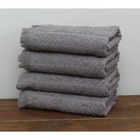 Полотенце Tag Tekstil махровое мягкое впитывающее с узором 50х90 см серое Camellia