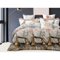 Комплект постельного белья Tag Tekstil с компаньоном сатин люкс 100% хлопок 2 сп. S512