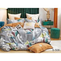 Комплект постельного белья Tag Tekstil с компаньоном сатин люкс 100% хлопок семейный S508