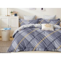 Комплект постельного белья Tag Tekstil с компаньоном сатин люкс 100% хлопок семейный S511