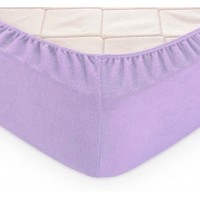 Простынь на резинке Tag Tekstil махровая 180х200 см для матраса высотой 18-30 см Lilac Breeze