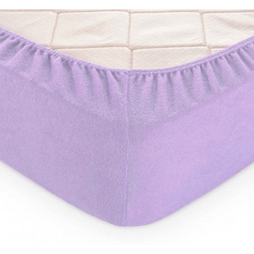 Простынь в детскую кроватку Tag Tekstil махровая на резинке 60х120 см для матраса от 7 до 17 см Lilac Breeze