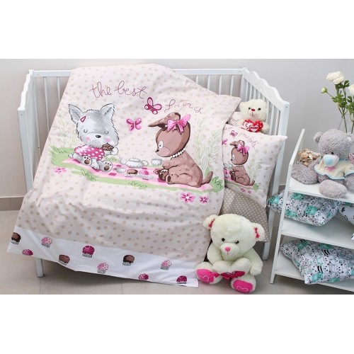 Детский комплект в кроватку Tag Tekstil 100% хлопок Best frends beige