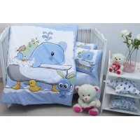 Детский комплект в кроватку Tag Tekstil 100% хлопок Whale