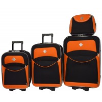 Набір валіз і кейс 4 в 1 Bonro Style чорно-оранжевий (10120405)