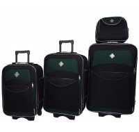 Набір валіз і кейс 4 в 1 Bonro Style чорно-зелений (10120410)
