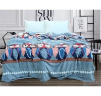 Плед Tag Tekstil велсофт микрофибра 200х220 см  Новогодние совята (ALM-064)