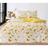 Комплект постельного белья Tag Tekstil хлопок на молнии евро Бабочки G1557/1
