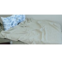 Простынь - покрывало Tag Tekstil 100% хлопок пике 160х235 см Клетка бежевая