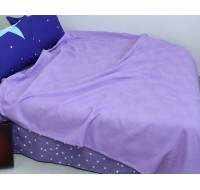 Простынь - покрывало Tag Tekstil 100% хлопок пике 200х235 см Клетка сиреневая