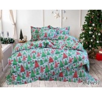 Комплект постельного белья Tag Tekstil ранфорс 100% хлопок семейный Новогодняя елка R-T9131