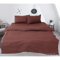 Комплект постельного белья Tag Tekstil ренфорс 100% хлопок 2 спальный R128Brown