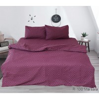 Комплект постельного белья Tag Tekstil ренфорс 100% хлопок семейный R130Marsala