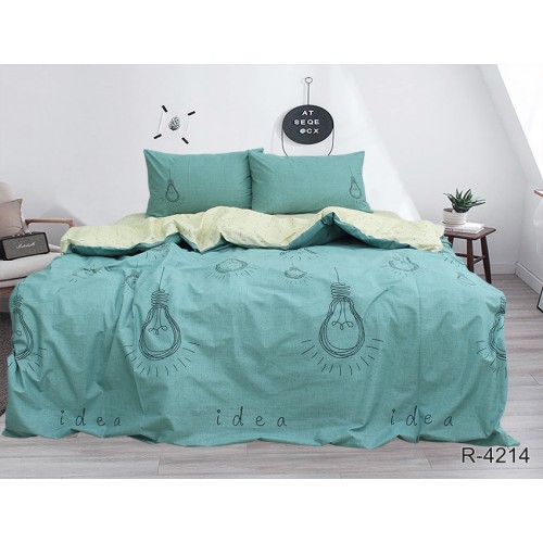Комплект постельного белья с компаньоном Tag Tekstil ранфорс 100% хлопок 1,5 спальный R4214